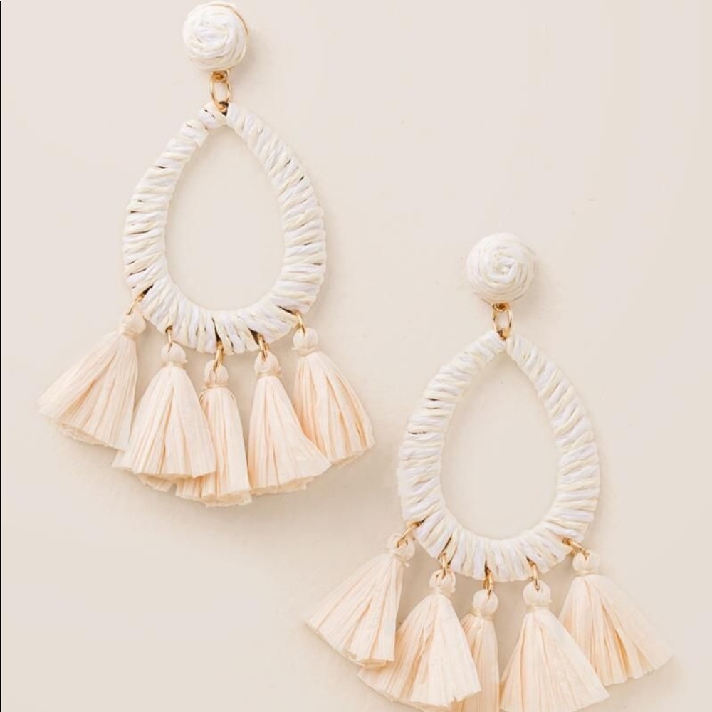Jessica Raffia Tassel Earrings